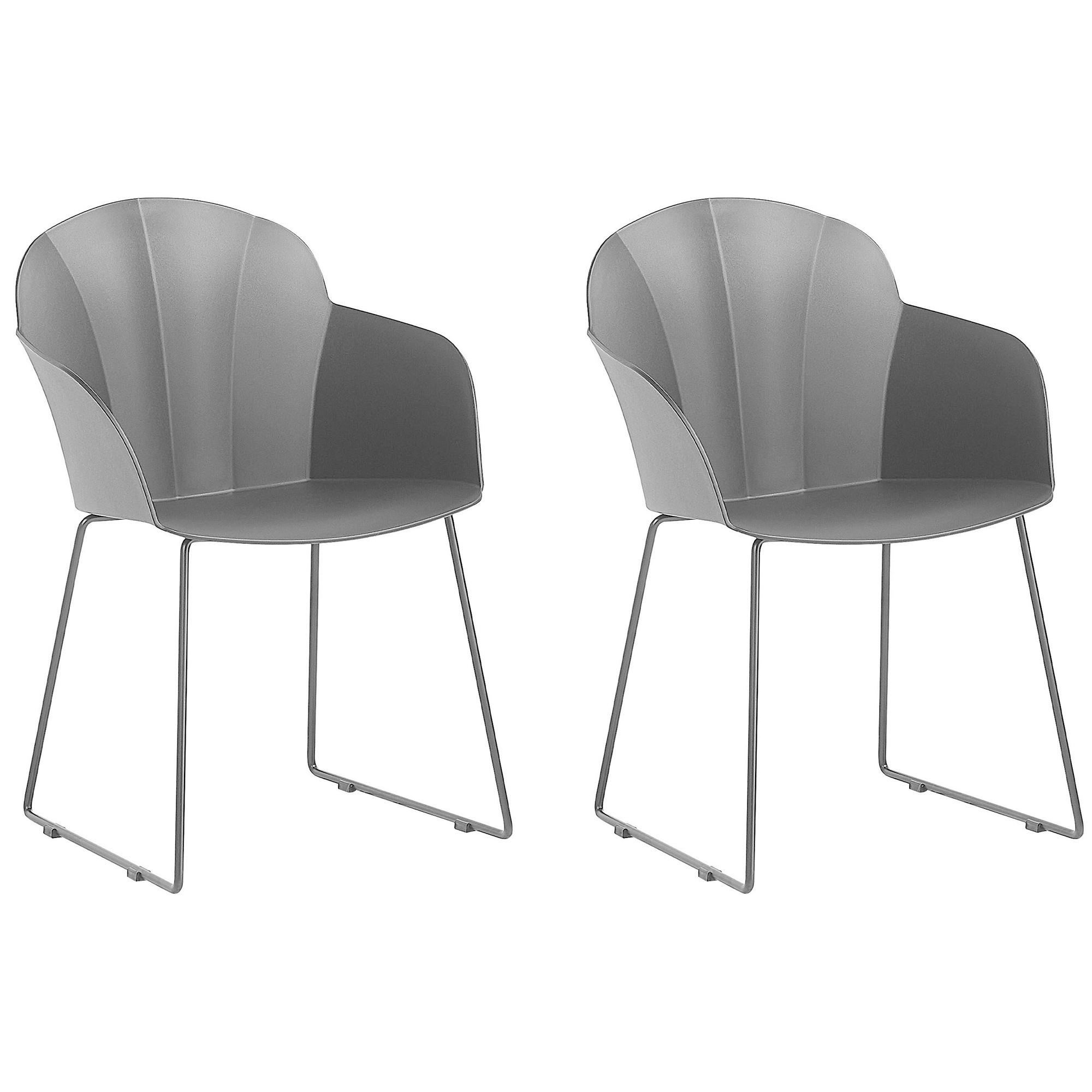 ESSZIMMERSTUHL 2er-Set Kunststoff Schwarz Sylva - Schwarz, Kunststoff/Metall (58/85/54cm) - Beliani