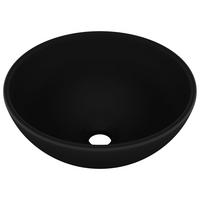 WASCHBECKEN Luxus Rund Matt Schwarz 32,5/14 Cm Keramik - Schwarz, Keramik (32.5/14/32.5cm) - vidaXL