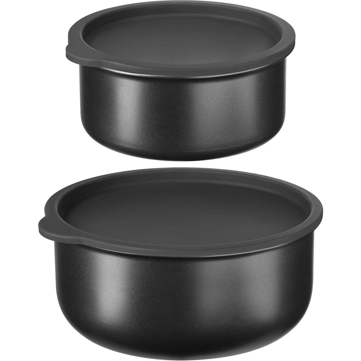 KÜCHENSTARTERSET 47er Set Una/Parma,inklusive Topfschonern und anklemmbaren Griffen,grau/schwarz - Schwarz/Grau, Keramik (30/8.5/46.5cm) - tectake