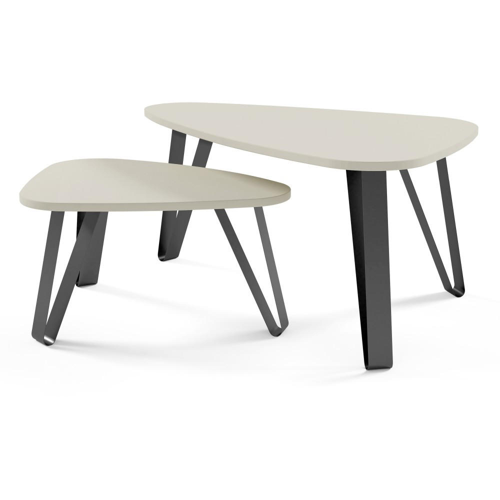 Beautysofa Couchtisch Kaschmir, Schwarz 94x42x60 cm