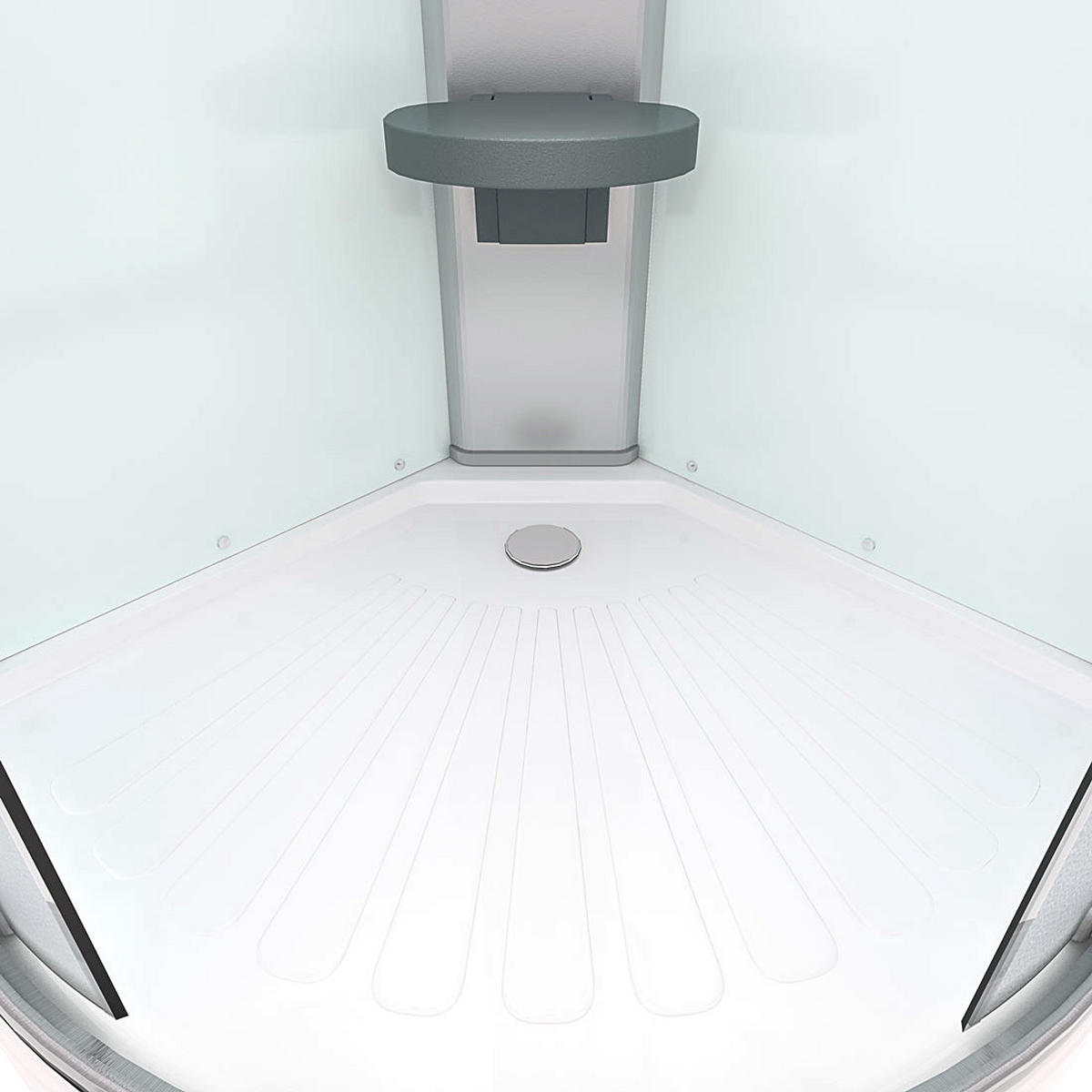 DUSCHE Fertigdusche D10-10M0 Weiß 90x90 - Weiß, Glas/Kunststoff (90/90/215cm) - AcquaVapore by Sandra Jentho