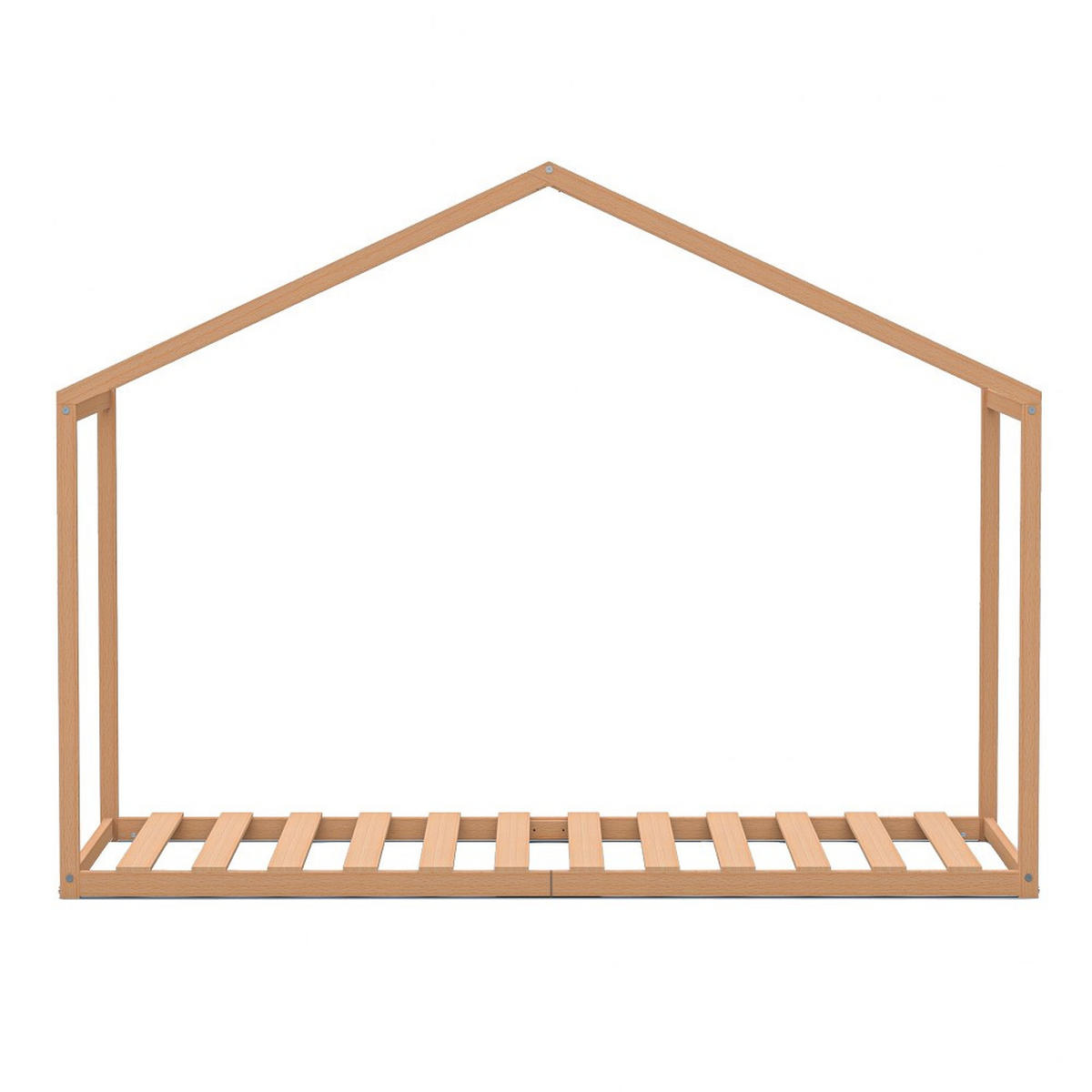 HAUSBETT WENDY mit Lattenrost / Kinderbett 90x190 - Naturholz - Weiß, Holz (90/190cm) - Weber Industries