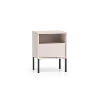 NOČNA OMARICA Paige Kašmir in črna barva - bež, leseni material (40/53/34cm) - Petits-meubles