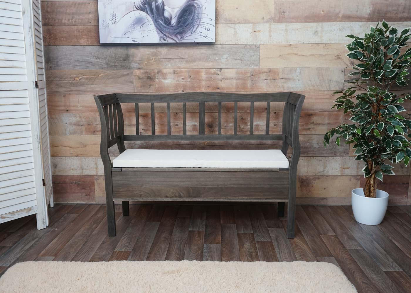 SITZBANK STAUFACH SHABBY-LOOK Grau, Braun - Braun/Grau, Holz (119/85/40cm) - MCW