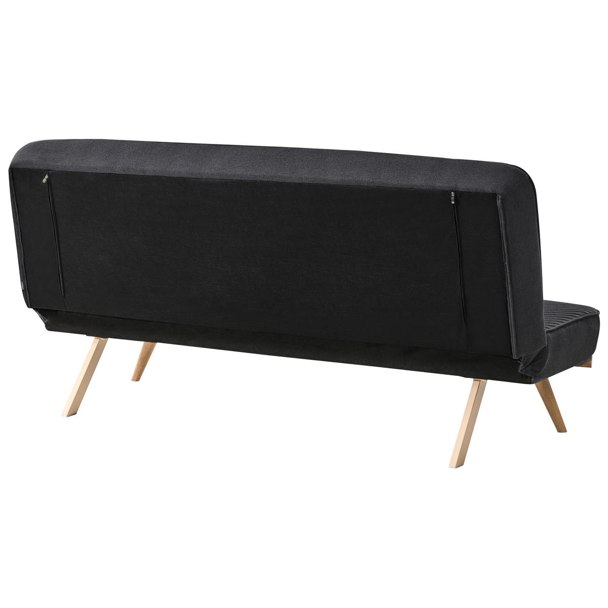 SCHLAFSOFA 2-Sitzer Stoff Schwarz Kalfafel - Schwarz/Braun, Textil (191/84/73cm) - Beliani