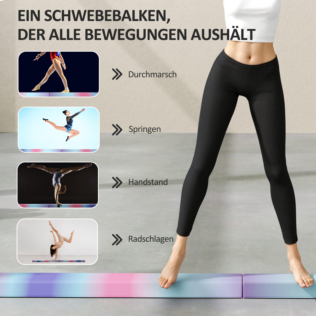 SCHWEBEBALKEN Karina Mehrfarbig faltbar 236 cm - Multicolor, Kunststoff (236/15/6.5cm) - Jamb