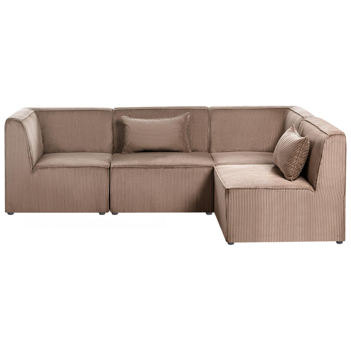 COLȚAR modul cu 4 locuri pe partea stângă bej nisipiu reps reiat Lemvig - bej/nisipiu, material textil (250/166cm) - Beliani