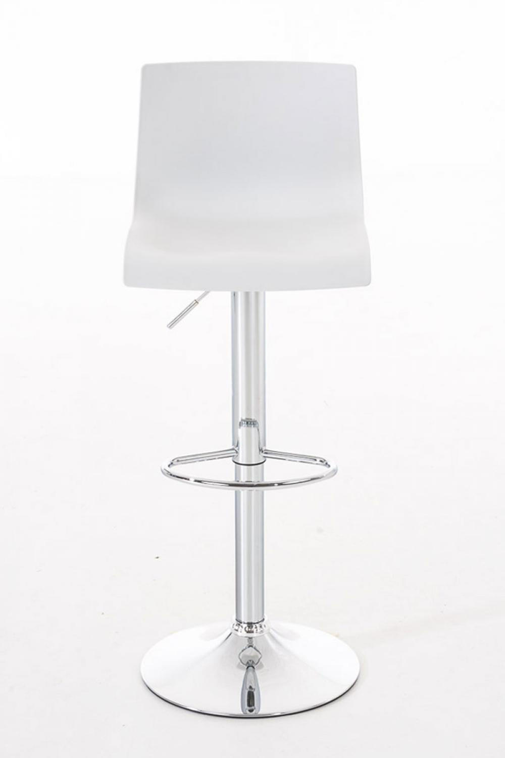 BARHOCKER Kunststoff weiß - Chromfarben/Weiß, Kunststoff/Metall (39/84/36cm) - CLP