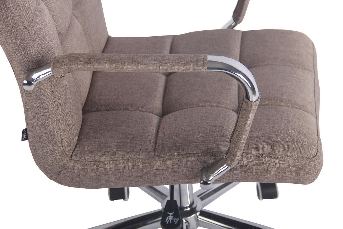 DREHSTUHL Stoff taupe - Taupe/Chromfarben, Textil/Metall (56/94/62cm) - CLP