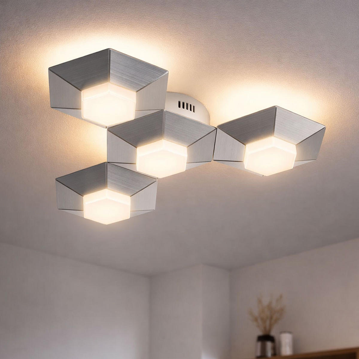 LED DECKENLEUCHTE Aluminium Silber - Silberfarben, Metall (58/50.5/9.5cm) - Wofi