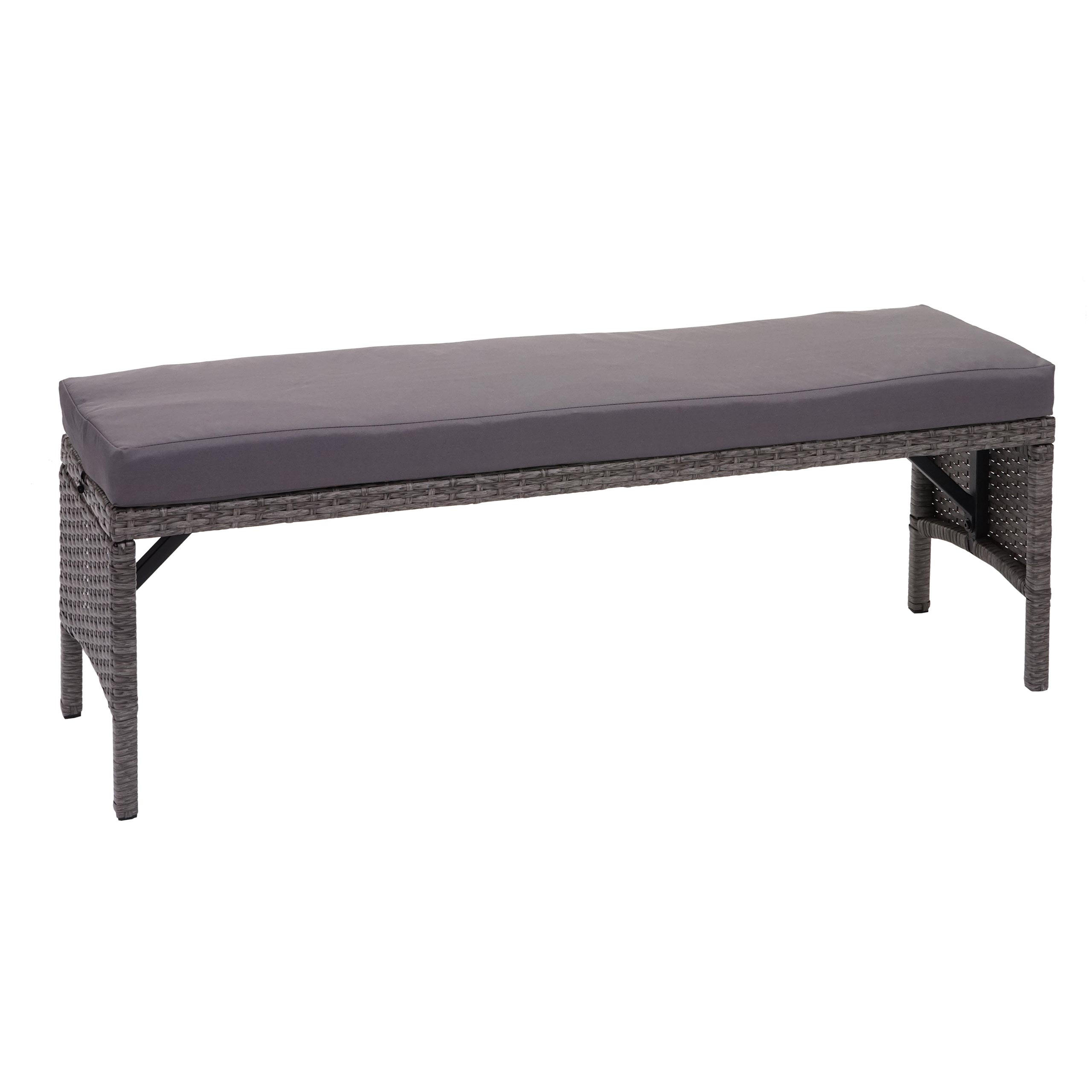 POLY-RATTAN SITZBANK Grau - Grau, Kunststoff (112/35/30cm) - MCW
