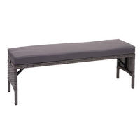 POLY-RATTAN SITZBANK Grau - Grau, Kunststoff (112/35/30cm) - MCW
