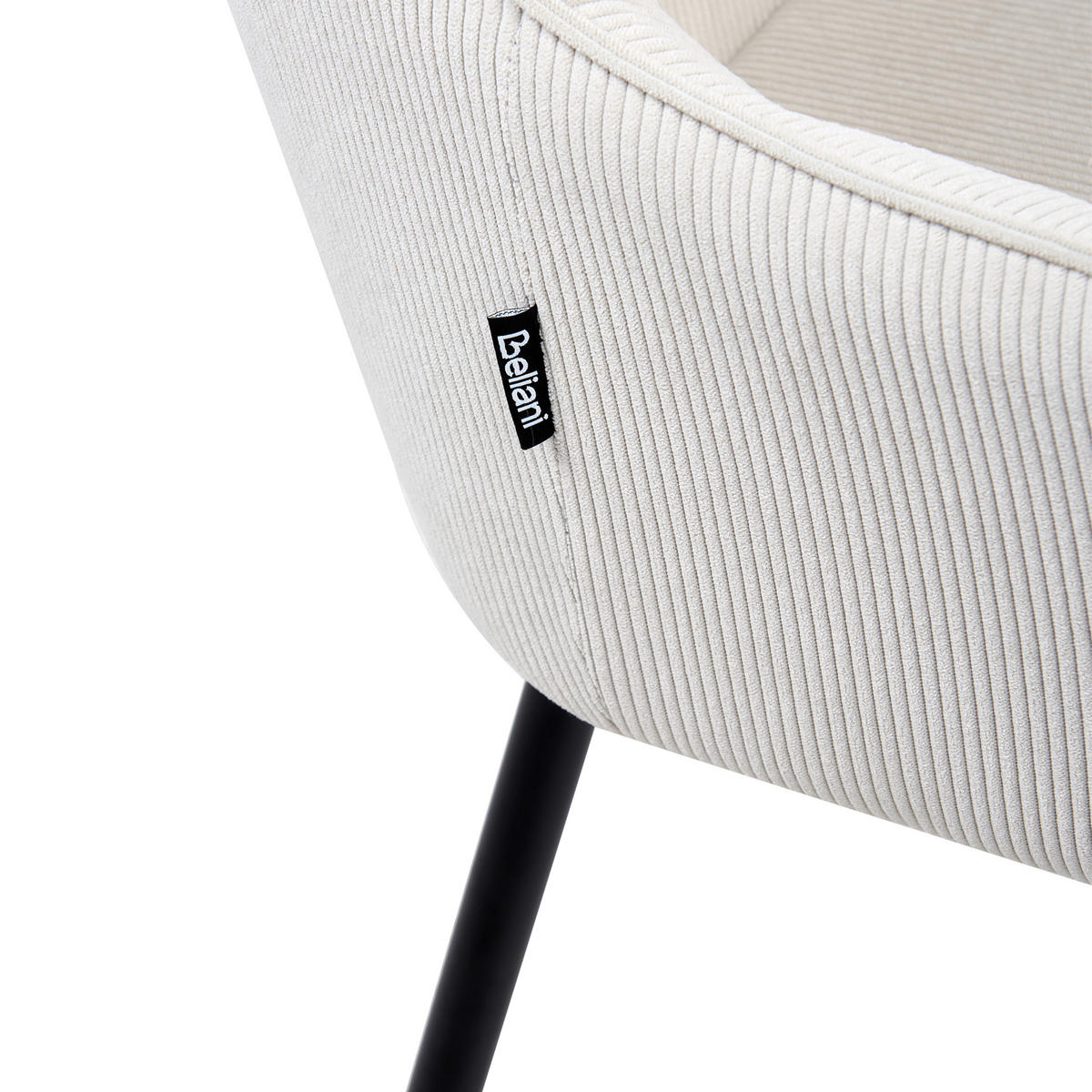 ESSZIMMERSTUHL 2er-Set Cremeweiß Loverna - Schwarz/Weiß, Textil (54/87/63cm) - Beliani