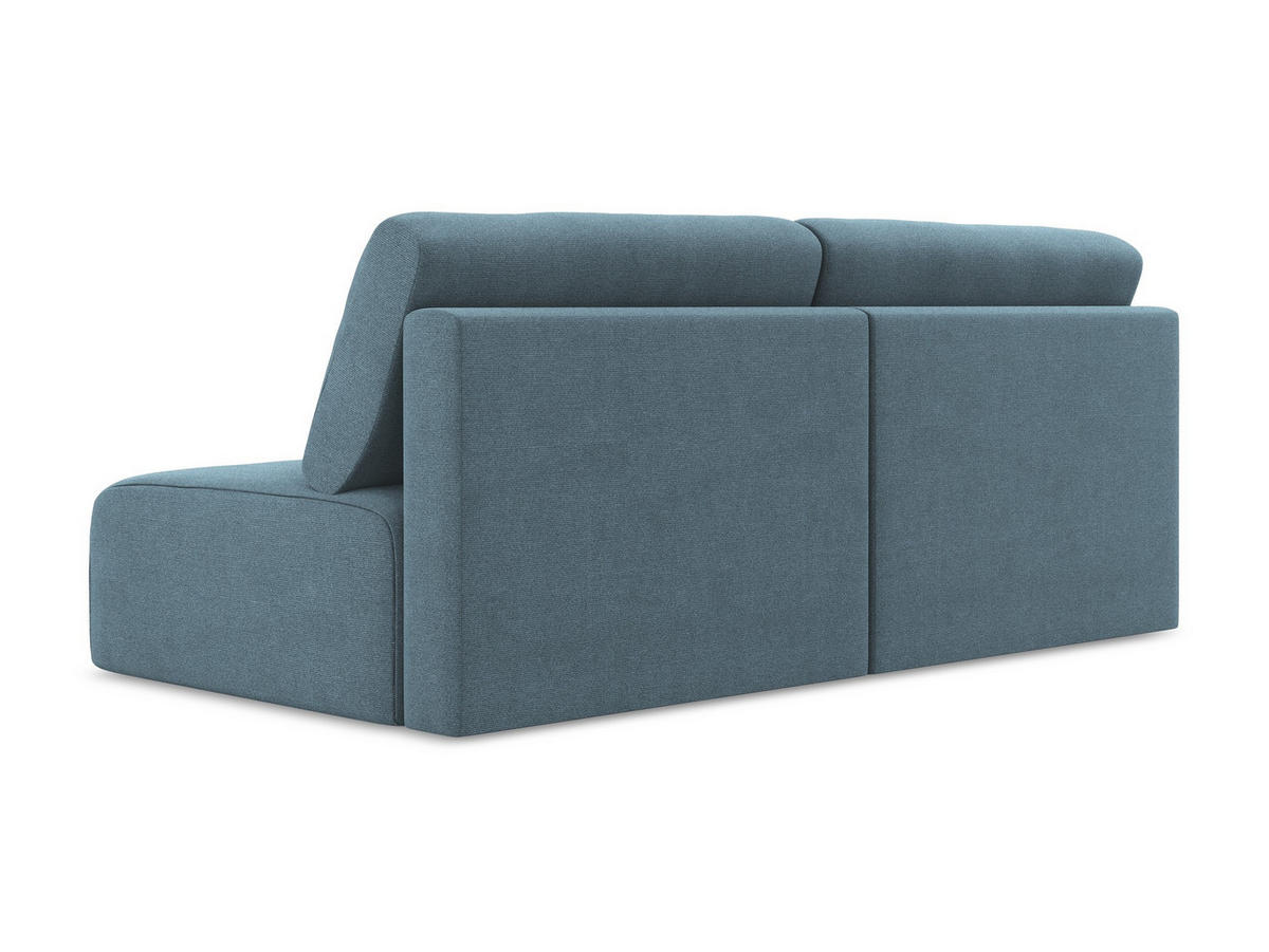 3-SITZER SOFA mit Schlaffunktion Strukturstoff Stoff Blau - Blau/Schwarz, Kunststoff/Textil (216/79/102cm) - Makamii