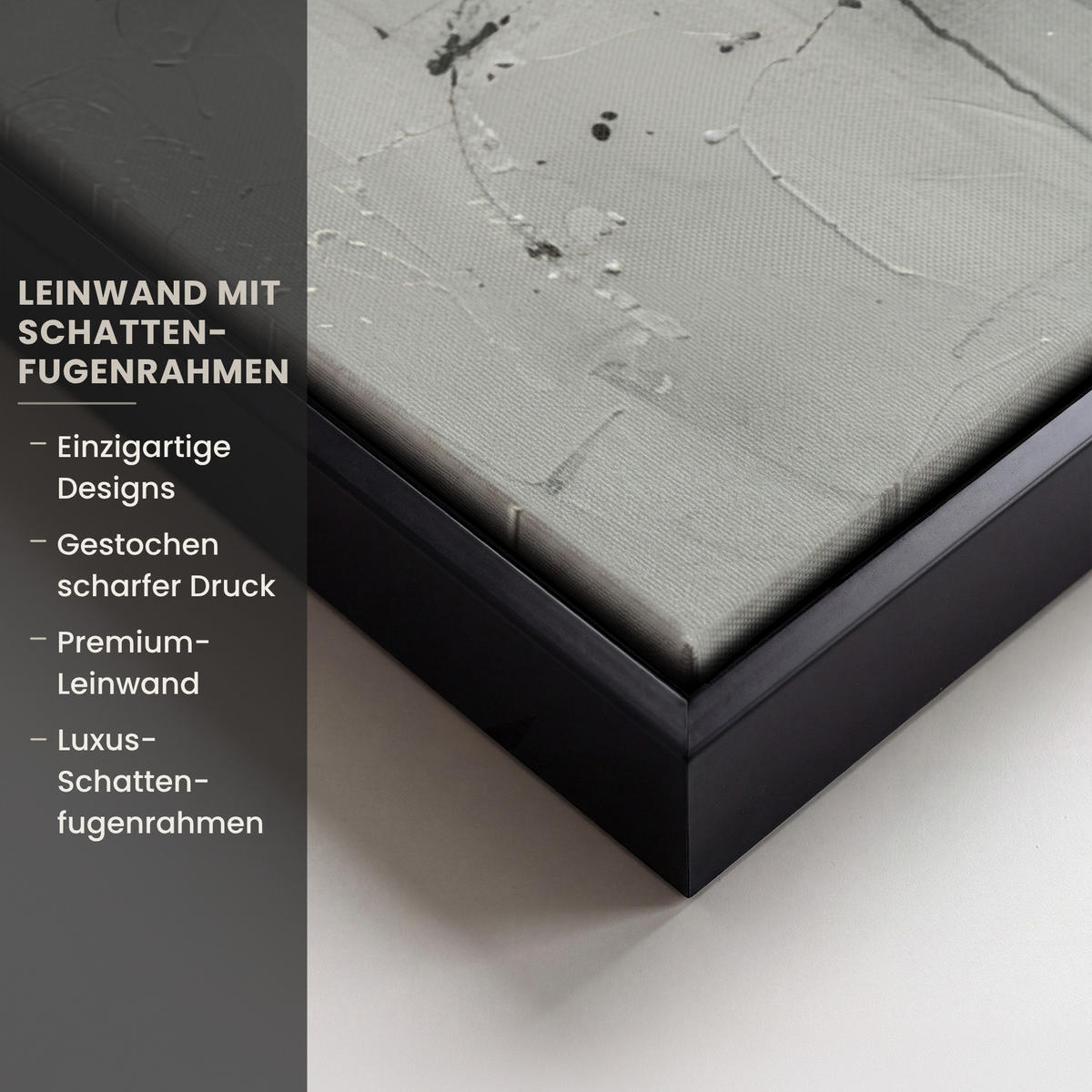 LEINWAND Bilder mit Rahmen - Moderne Kunst - Orange - Grau - Abstrakt - 50x50 - Hellgrau, Textil (50/50cm) - MuchoWow