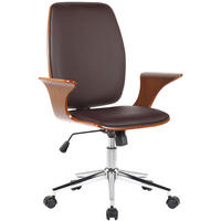 BÜROSTUHL Burton, Kunstleder Walnuss/Braun - Braun, Textil/Metall (67/101/68cm) - TPFLiving
