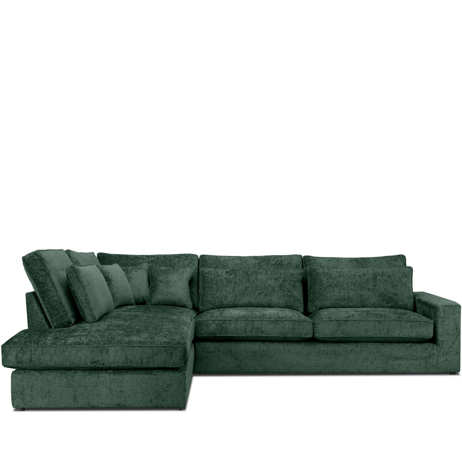 ECKSOFA LINKS IMPERA Modern 4/5 Sitzer, Grün - Grün, Textil (314/224cm) - KONSIMO®