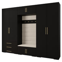 GARDEROBEN-SET 236,7/300/47 - Goldfarben/Schwarz, Holz/Kunststoff (300/236.7/47cm) - Abiks Möbel