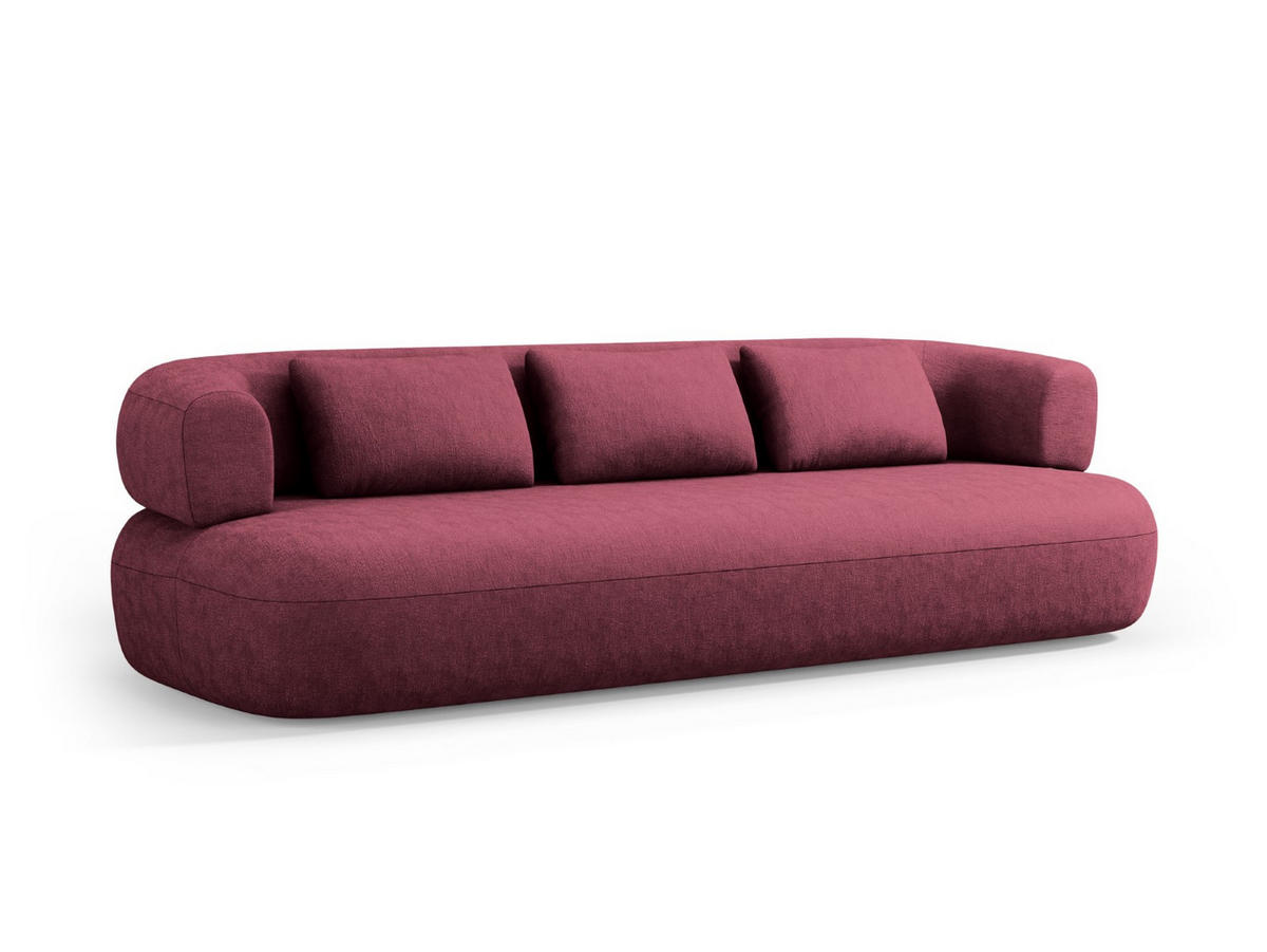 SOFA Jenny aus Chenille-Stoff karmesinrot 4 Sitzplätze - Rot, Textil (226/73/90cm) - Micadoni