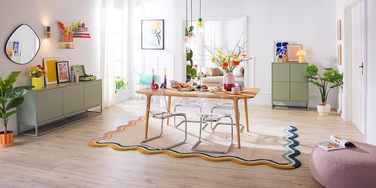 ESSTISCH - Eiche massiv - Eichefarben, Holz (90/180/75cm) - home24