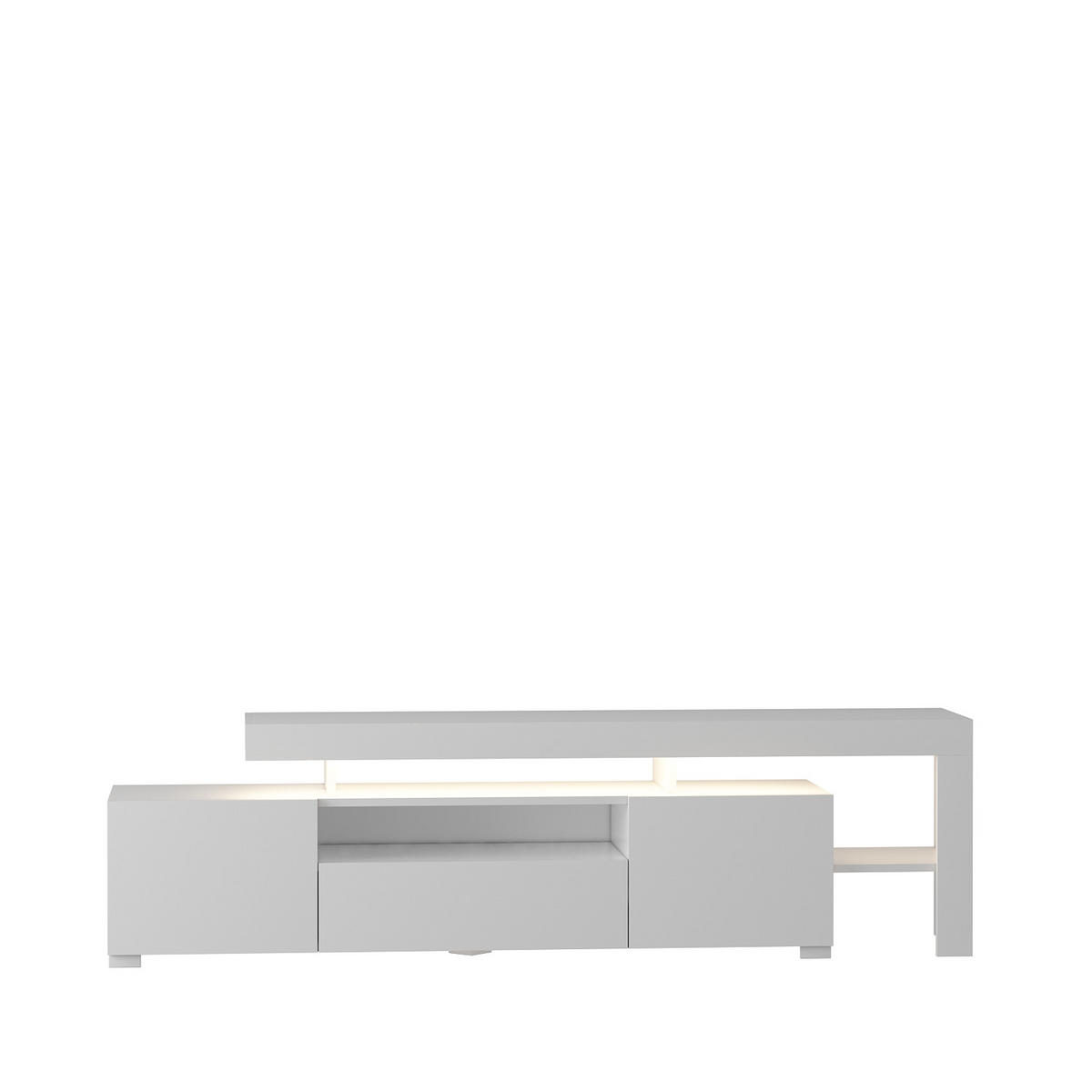TV-LOWBOARD Weiß mit LED Beleuchtung Hochglanz 9048 - Weiß, Holzwerkstoff (192/53/37cm) - moebel17