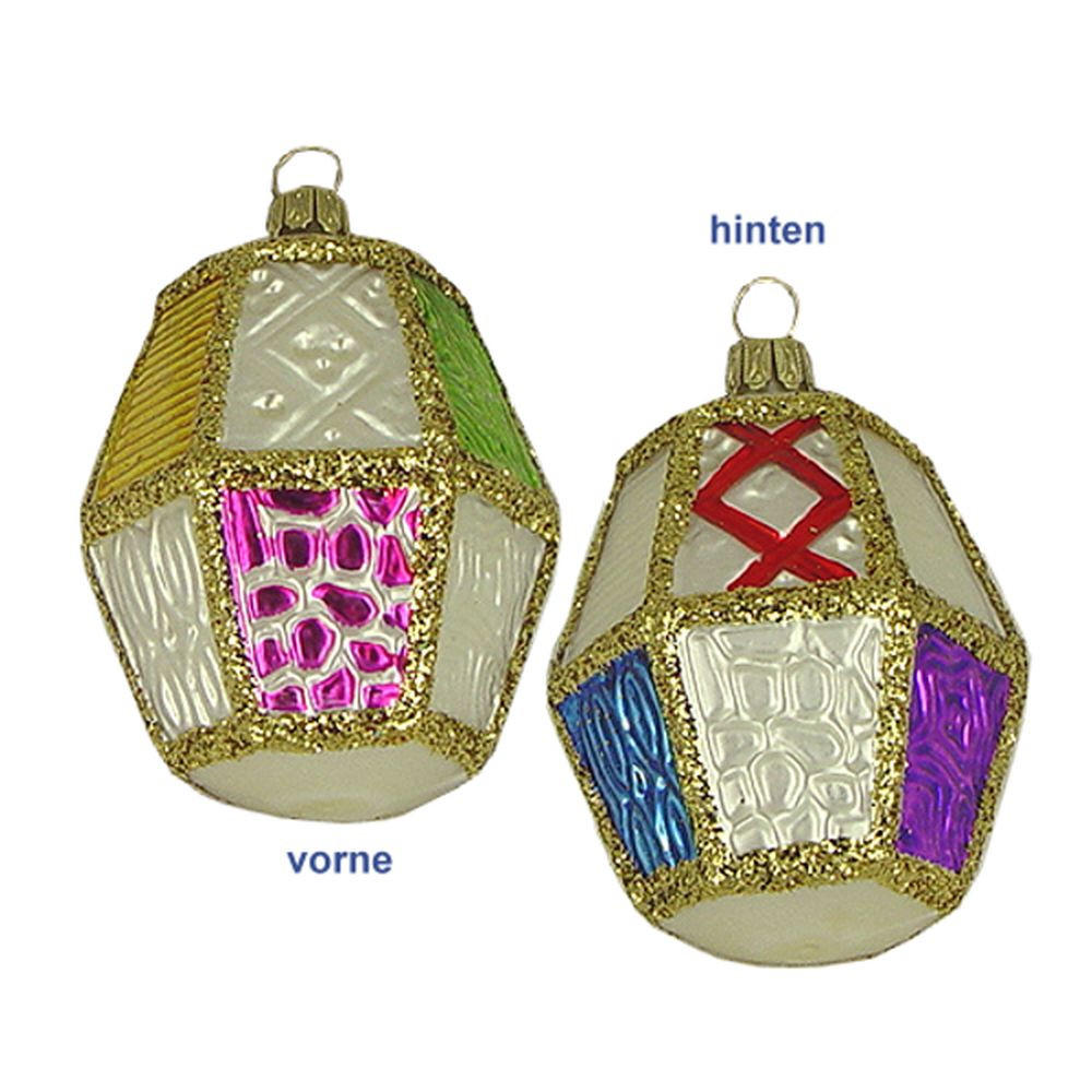 CHRISTBAUMSCHMUCK Großer Lampion weiß matt 7 cm - Multicolor, Metall (0.1/7/0.1cm)