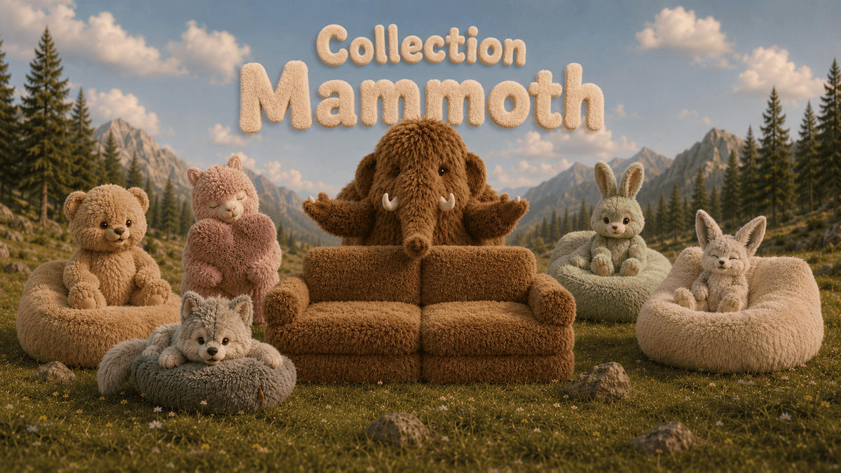 KINDERSOFA Mammoth 6-teilig flauschig - Braun, Textil (120/25/60cm) - MeowBaby
