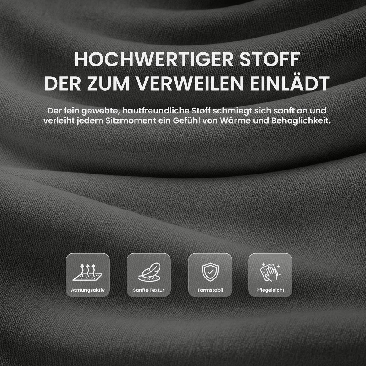 BARHOCKER Stoff Dunkelgrau - Dunkelgrau/Schwarz, Textil/Metall (44/98/49cm) - CLP