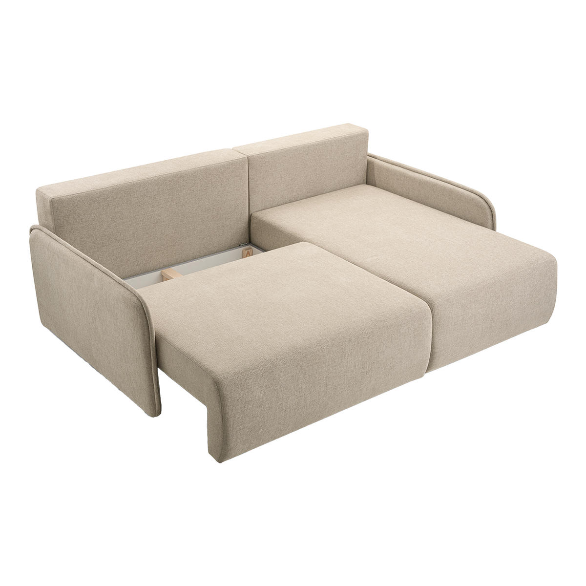 ECKSOFA BLIKO mit Schlaffunktion, Beige - Beige, Textil (198/150cm) - Fedve