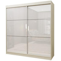 SCHWEBETÜRENSCHRANK VITALE 200/216/61 cm 2-türig Kaschmir - Kaschmir/Weiß, Holzwerkstoff (200/216/61cm) - MASSENO