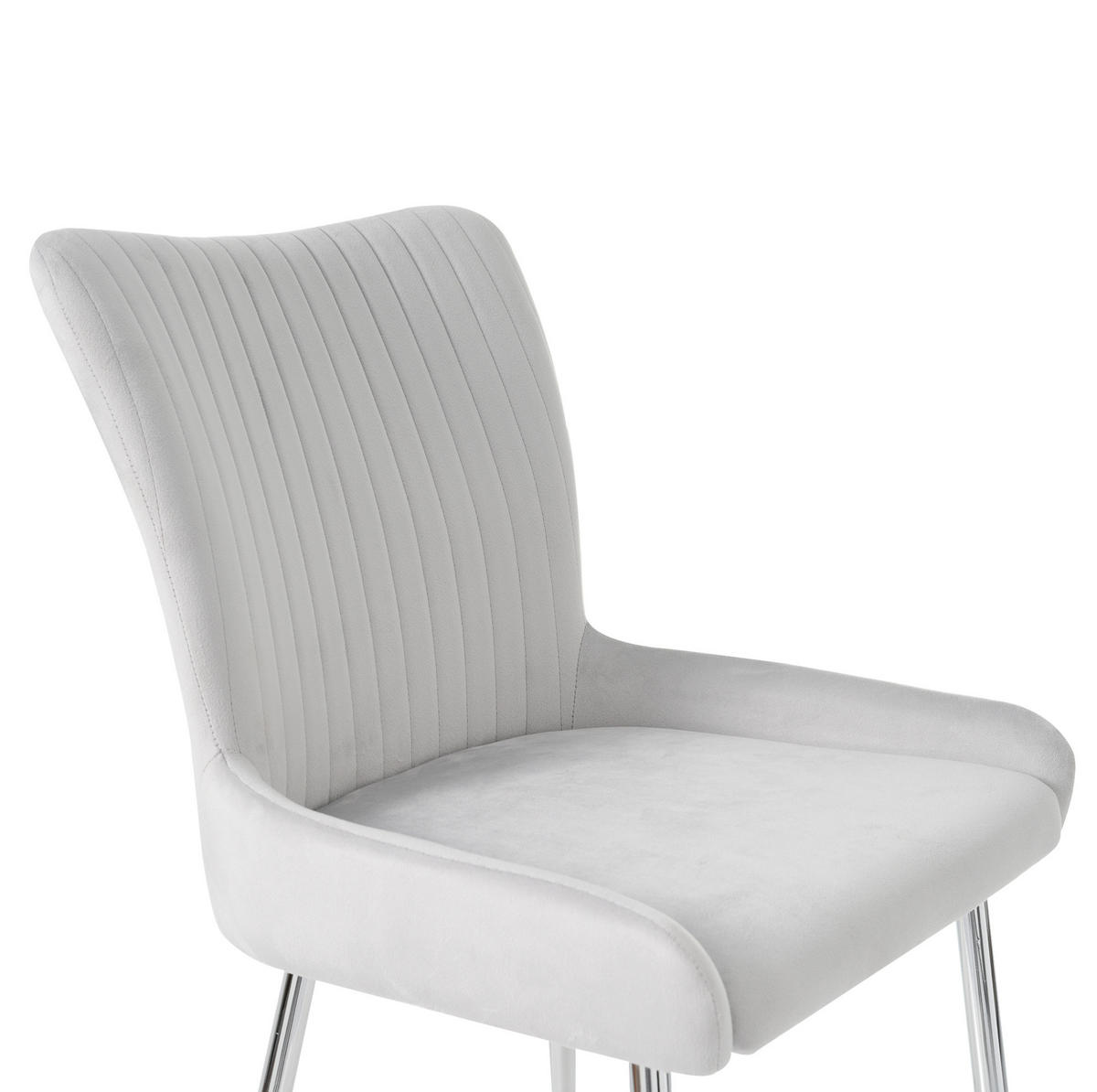 ESSZIMMERSTUHL mit Metallbeinen Samt Grau 6er-Set - Grau, Metall (47/85/58.2cm) - Meubliv