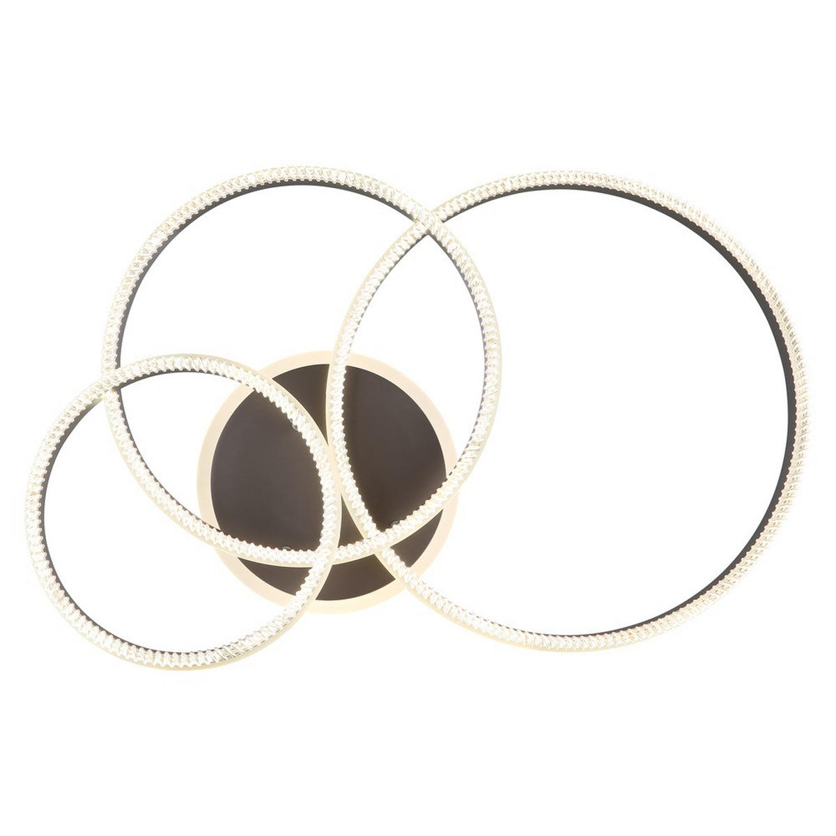 DECKENLEUCHTE FRANCINE, LED Metall schwarz-chrom matt, CCT - Schwarz, Metall (79.5/50/22cm) - Globo Lighting