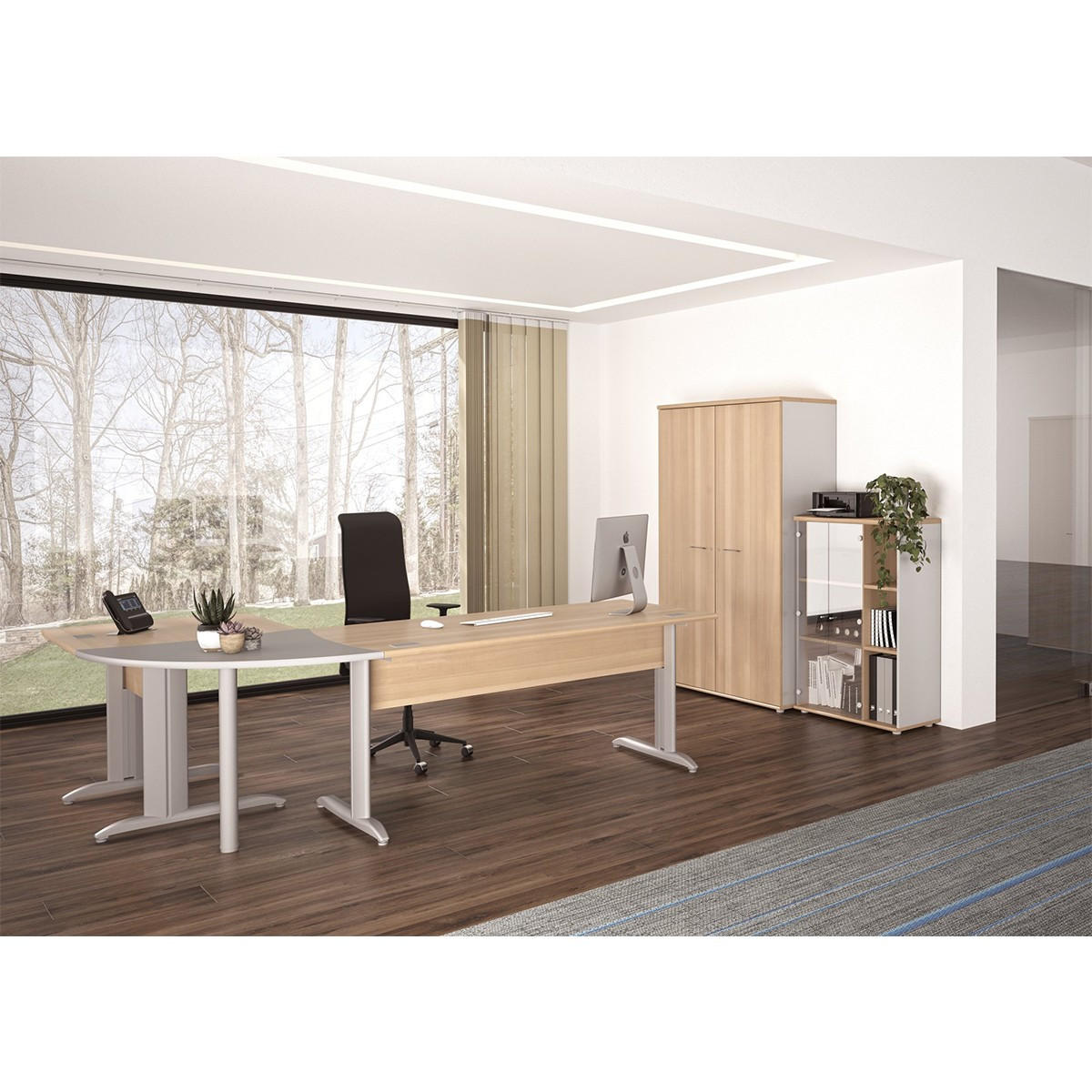 KLEIDERSCHRANK 2 Türen L80 Jazz - Französische Herstellung - 80/48/183 cm - Eschefarben, Holzwerkstoff (80/183/80cm) - Calicosy