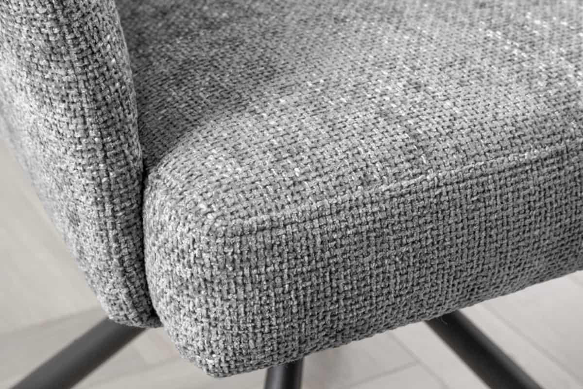 STUHL BIG GEORGE Strukturstoff Grau 95 cm - Schwarz/Grau, Textil/Metall (59/93/68cm) - riess-ambiente