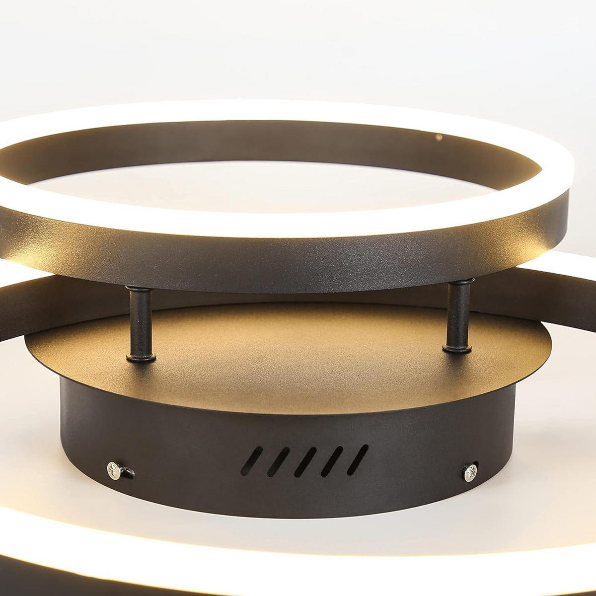 LED-DECKENLEUCHTE Puls 59/40/12 cm - Schwarz, Metall (59/40/12cm) - Nettlife
