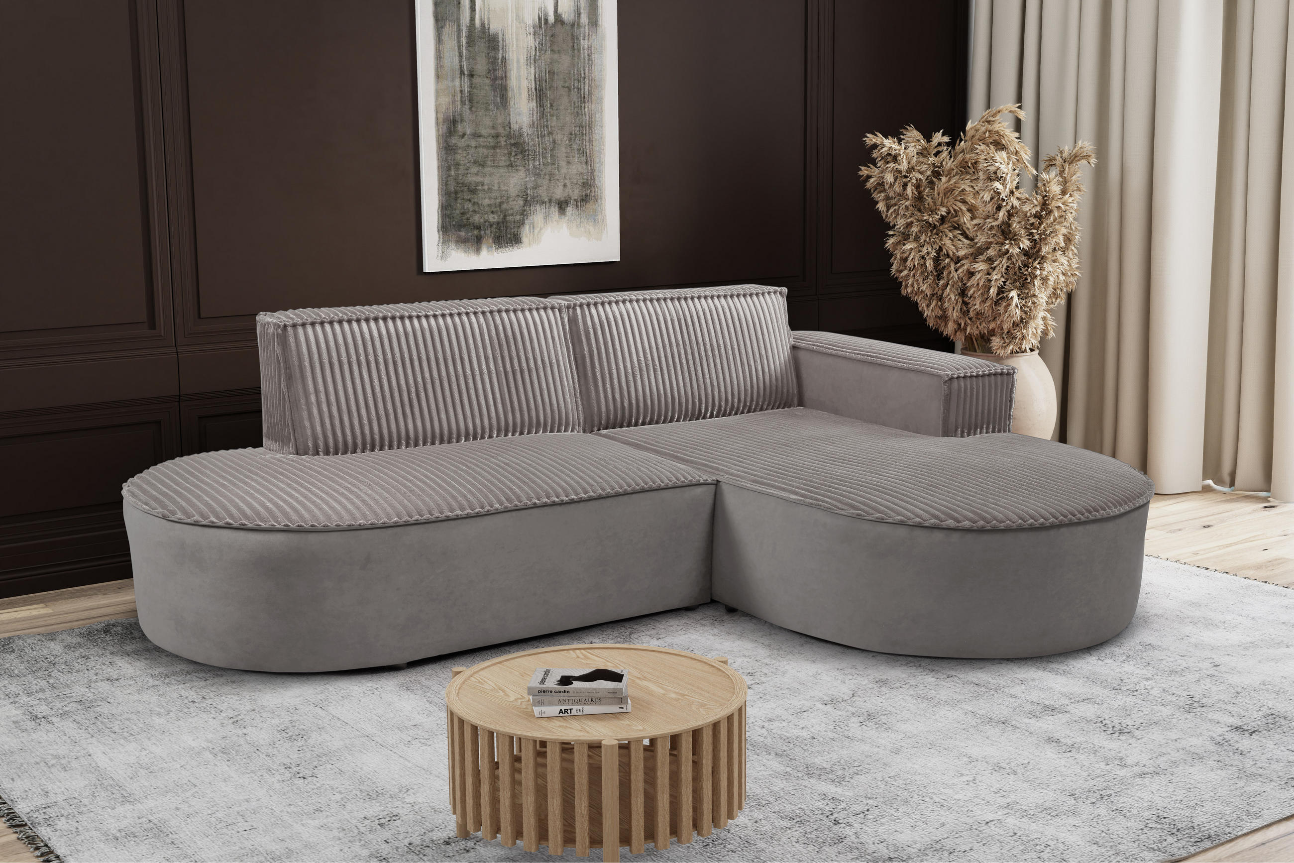 ECKSOFA L-förmiges Modena Soft Beige Rechts - Beige, Holz (236/165cm) - Kaiser Möbel