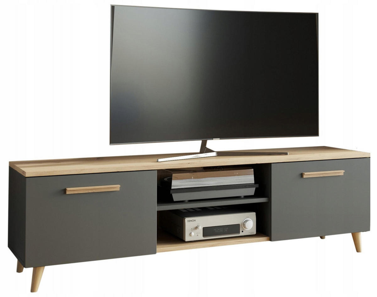 FERNSEHKOMMODE Bergen Anthrazit-Artisan Eiche 150/40/47 cm - Multicolor, Holzwerkstoff (150/47/40cm) - Matkam Möbel