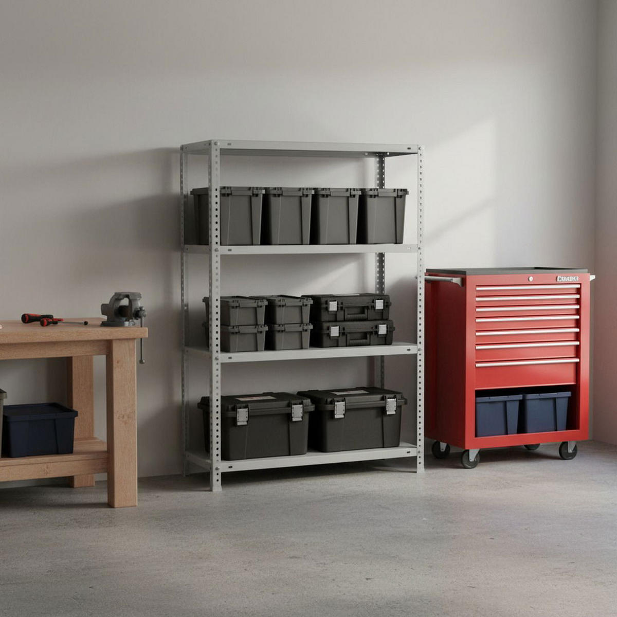 SCHRAUBREGAL PANDA MID | HxBxT 150x100x30cm | 4 Fachböden | Fachlast 100kg | Grau - Grau, Metall (100/150/30cm) - PROREGAL