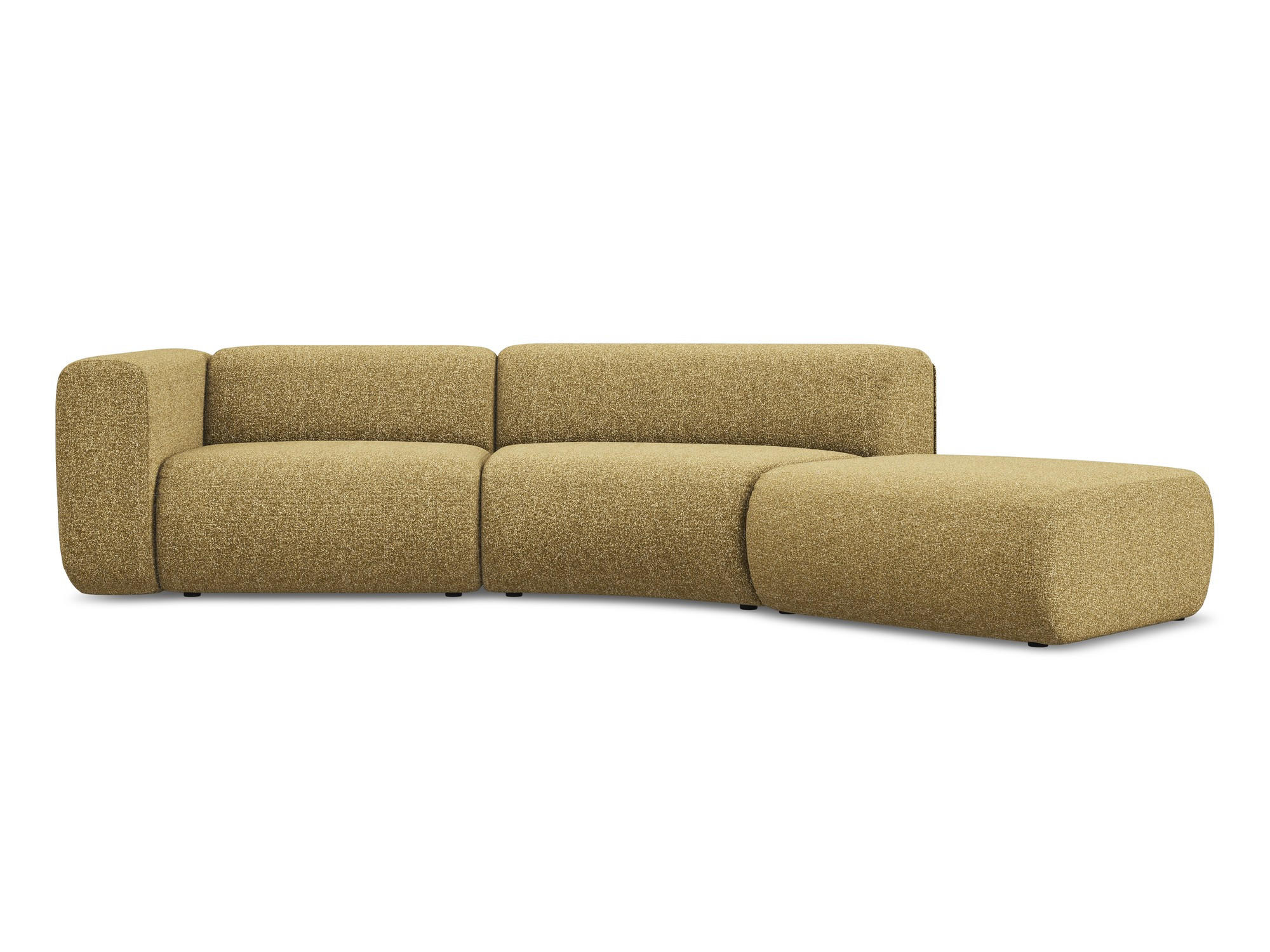 4-SITZER-SOFA Strukturstoff Stoff Gelb - Currygelb/Gelb, Kunststoff/Textil (335/70/166cm) - Makamii