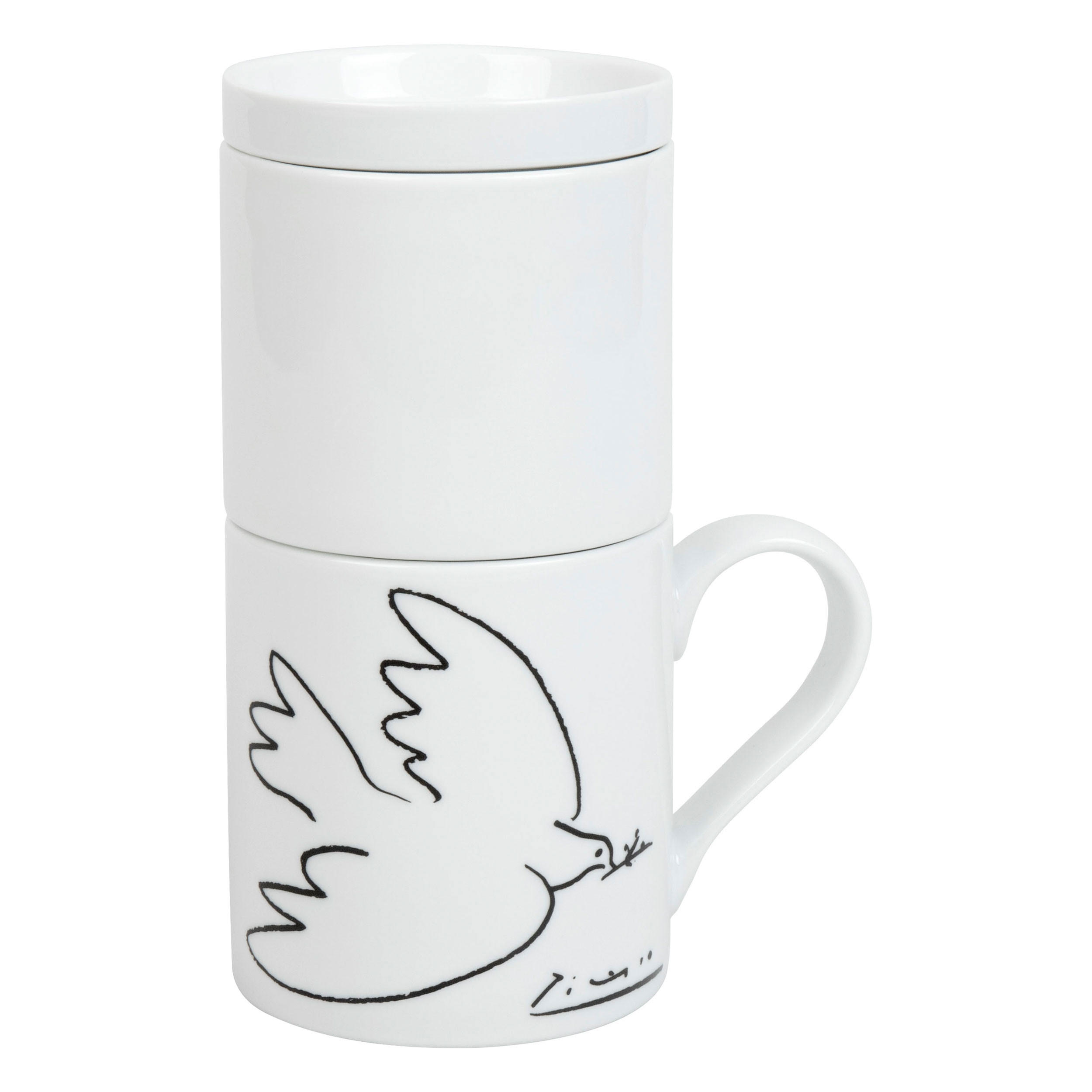 KAFFEEBEREITER Coffee for One Picasso - le colombe de la paix - Naturfarben, Keramik (0.37L) - Könitz