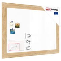 MAGNETISCHES Whiteboard, trocken abwischbar PREMIUM 120×90 cm, massiver Rahmen im Eichendesign - Weiß, Metall (120/90/2cm)