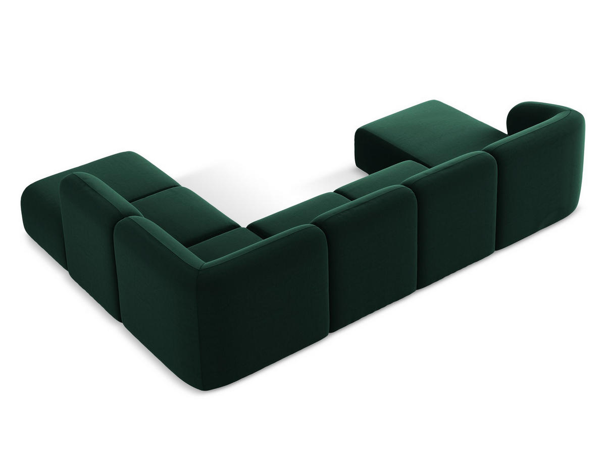 ECKSOFA Links Chenille Stoff Weiß - Schwarz/Weiß, Holzwerkstoff/Kunststoff (248/166cm) - Makamii