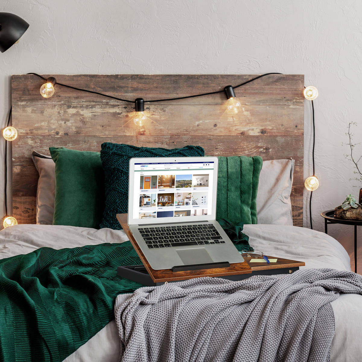 LAPTOPTISCH - Dunkelbraun, Holz/Holzwerkstoff (35/69/32cm) - Relaxdays