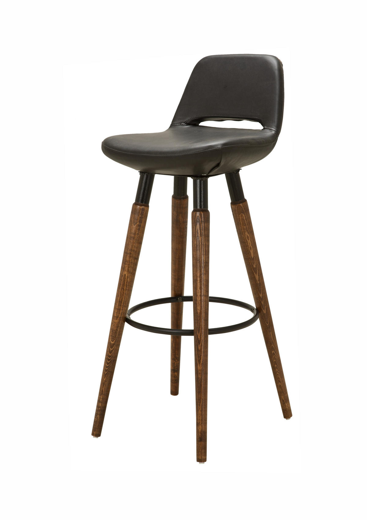 BARHOCKER BRONX mit Holzbeinen - Schwarz, Holz/Textil (41.5/100/41.5cm) - Stuhlmann