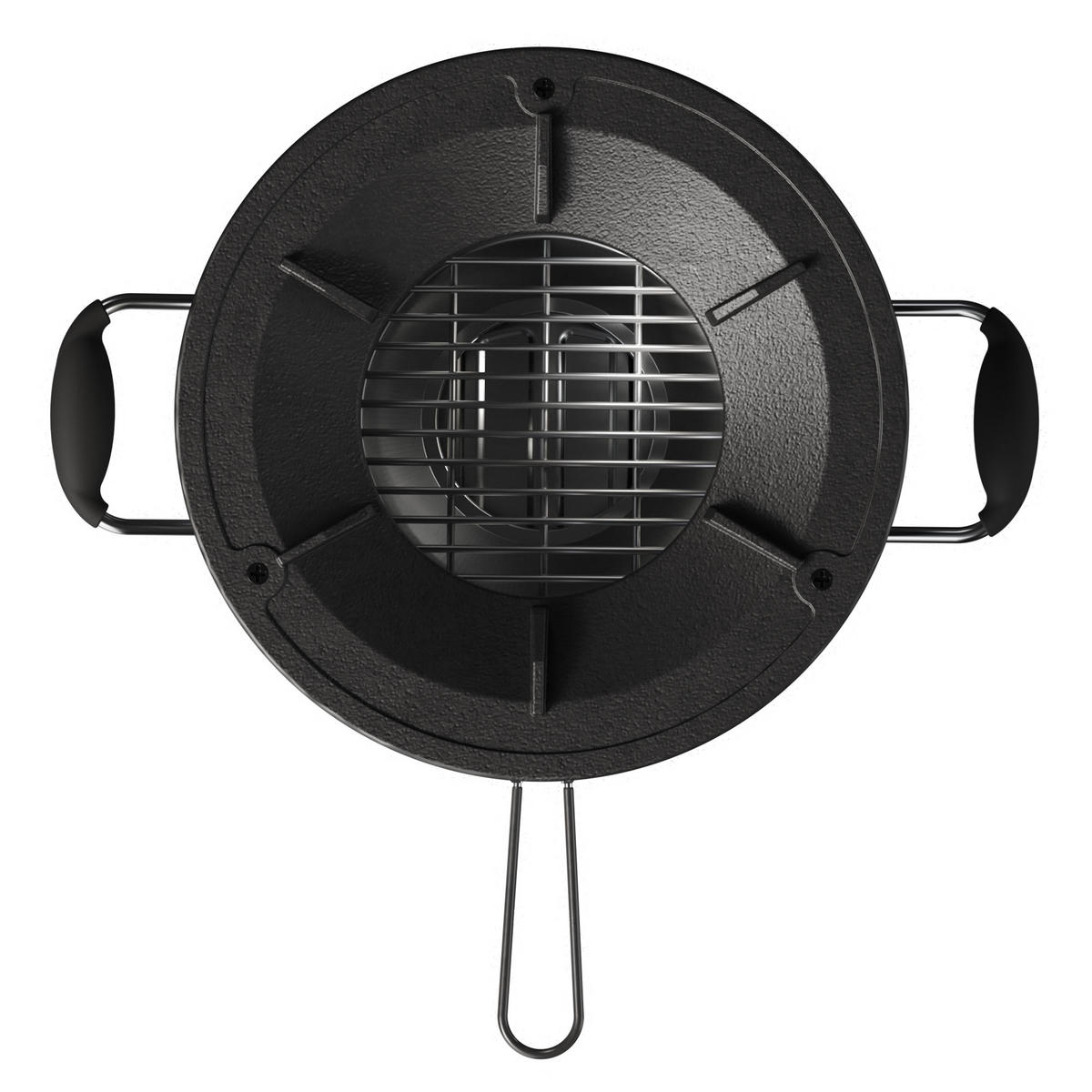 RAKETENOFEN mit Grillplatte Guss - Silberfarben, Metall (26/23/26cm) - BBQ Boss