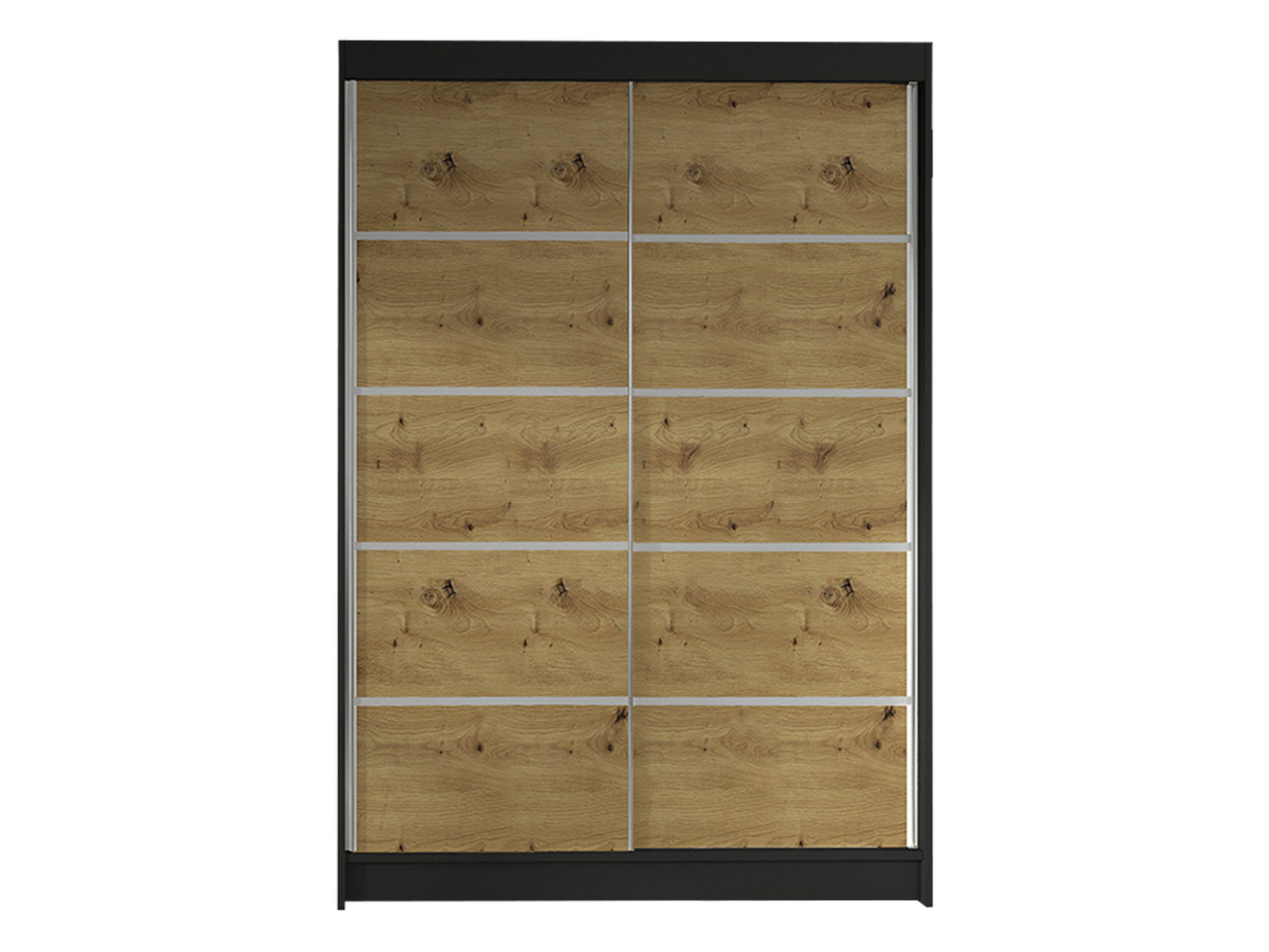 Mirjan24 Schwebetürenschrank Schwarz, Eiche Artisan 120x200x58 cm