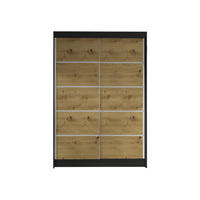 SCHWEBETÜRENSCHRANK Lino IV - Schwarz/Eiche Artisan, Holzwerkstoff/Metall (120/200/58cm) - MIRJAN24