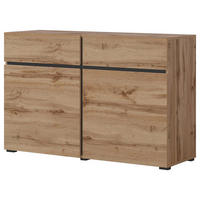 KOMMODE Cross Wotan Eiche / Schwarz 119,5 / 40 / 78cm - Eiche Wotan/Schwarz, Holz/Holzwerkstoff (120/78/40cm) - Feldmann-Wohnen