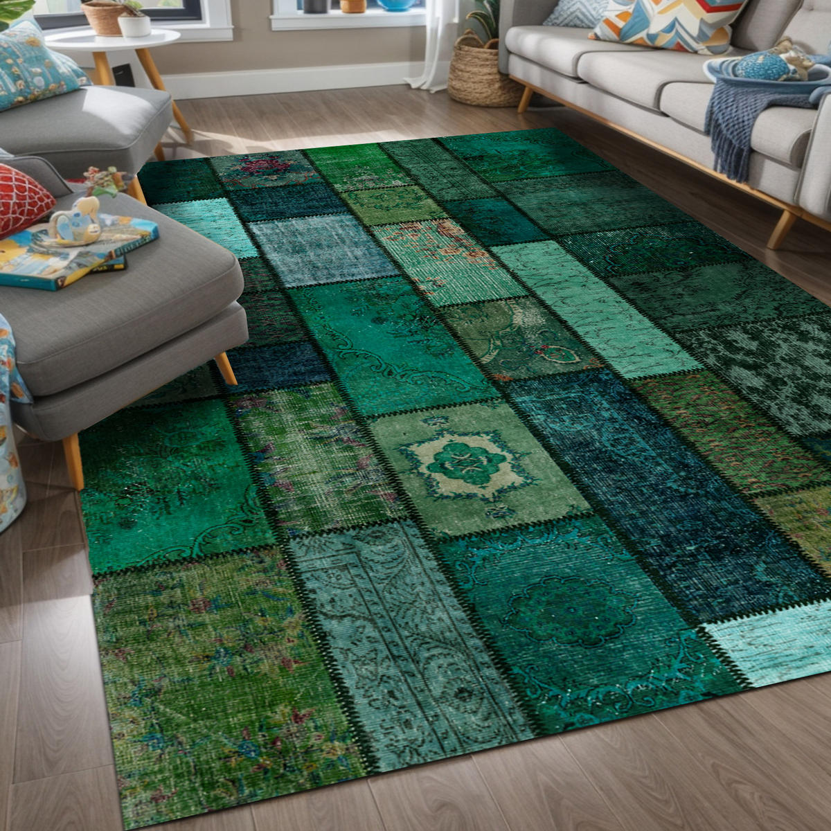TEPPICH Trunk 200/300 cm - Multicolor, Textil (200/300cm) - Bamyum