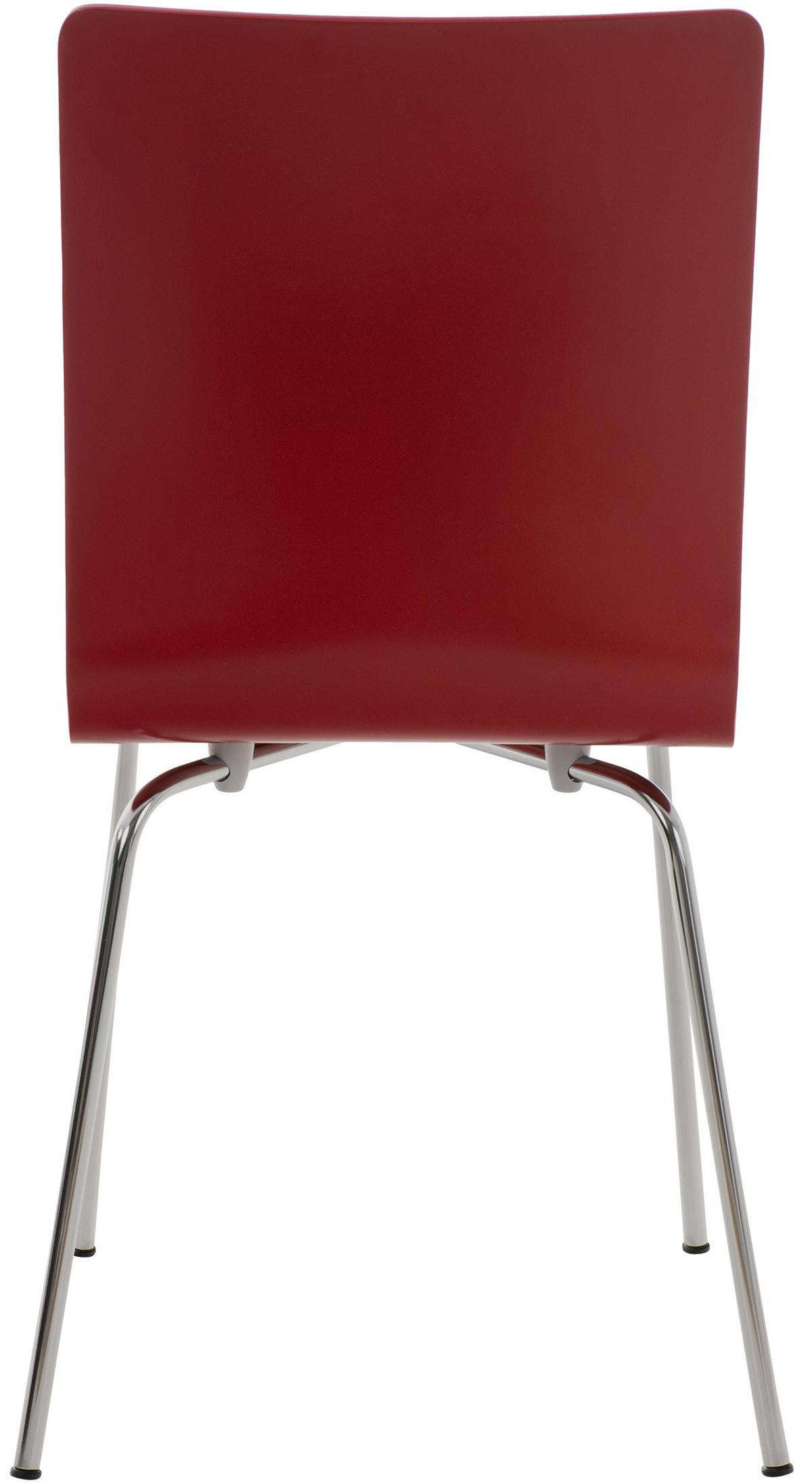 BESUCHERSTUHL Holz rot - Chromfarben/Rot, Holz/Metall (43/87/47cm) - CLP